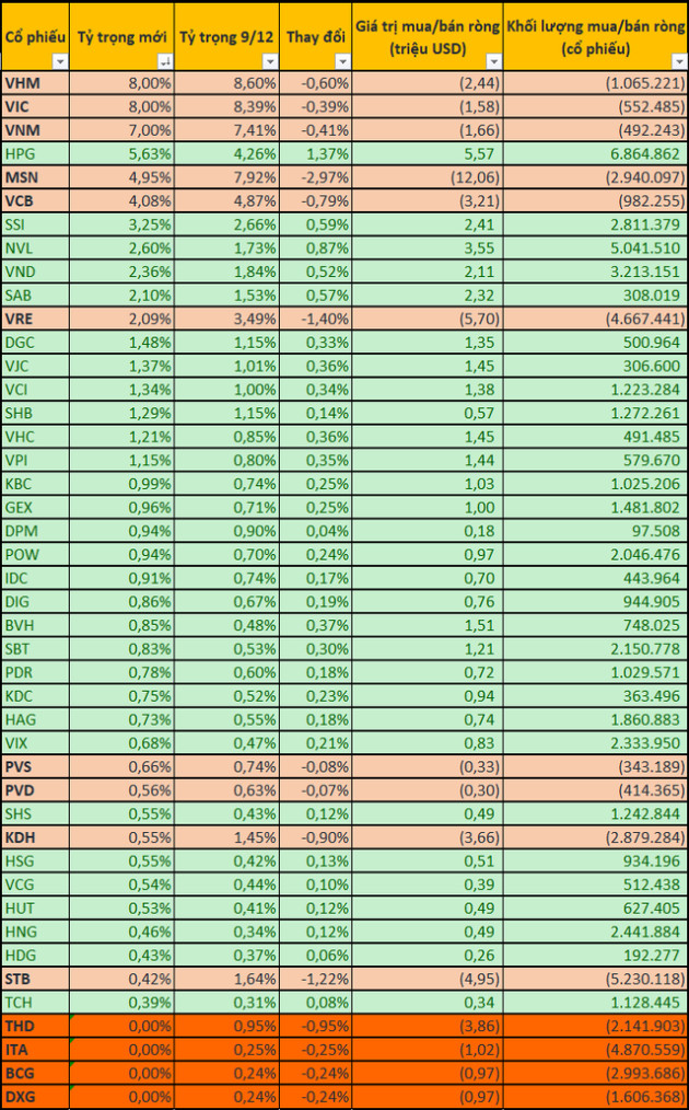 DXG, BCG, ITA, THD bị loại khỏi rổ VNM ETF trong kỳ cơ cấu quý 4 - Ảnh 1.