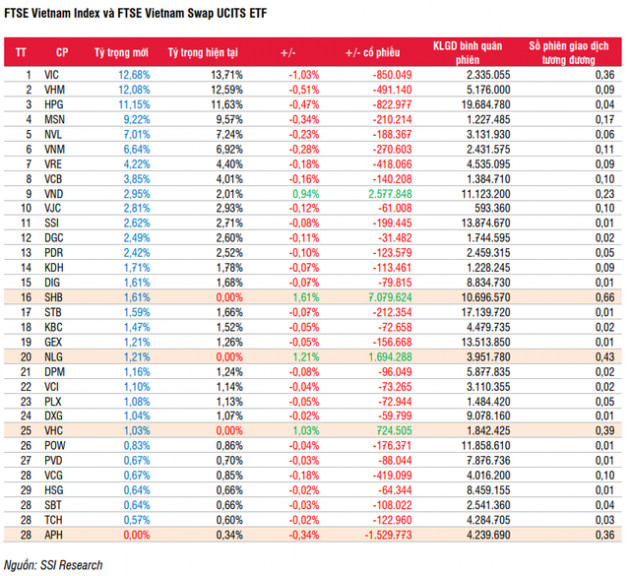 FTSE Vietnam ETF sẽ thêm mới SHB, NLG, VHC trong kỳ cơ cấu tháng 6? - Ảnh 1.