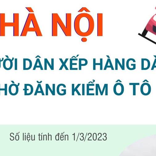 Hà Nội: Người dân xếp hàng dài chờ đăng kiểm ô tô