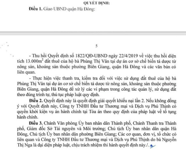 Hà Nội yêu cầu hủy quyết định thu hồi 13.000m2 đất thuê làm dự án - Ảnh 2.
