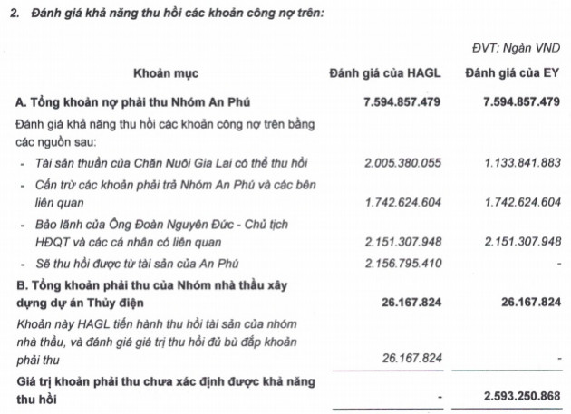 HAGL lên tiếng về ý kiến ngoại trừ kiểm toán liên quan đến hơn ngàn tỷ phải thu nhóm An Phú - Ảnh 1.