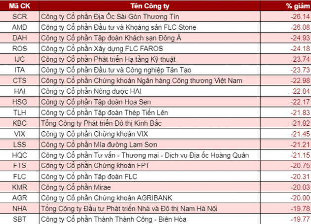 Hàng loạt cổ phiếu giảm sâu, bằng nhiều năm gửi tiết kiệm từ khi HoSE “thông sàn” - Ảnh 1.