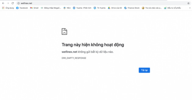 Hàng loạt website sàn giao dịch BO trong hệ sinh thái Wefinex bị chặn