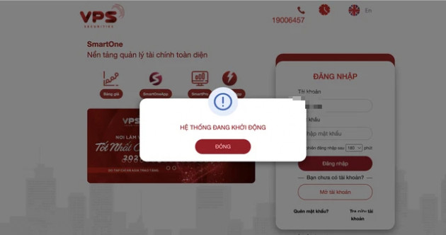 Hệ thống giao dịch của VPS gặp lỗi trong chiều 31/3, nhà đầu tư không thể đăng nhập - Ảnh 1.