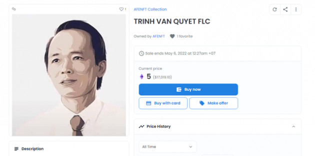 Hình NFT ông Trịnh Văn Quyết được bán với giá gần 17.000 USD - Ảnh 1.