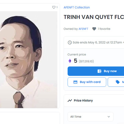 Hình NFT ông Trịnh Văn Quyết được bán với giá gần 17.000 USD