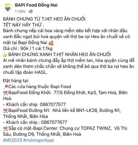 Hoàng Anh Gia Lai (HAGL) bán bánh chưng Tết nhân Heo ăn chuối Bapi, giá 90.000 đồng/chiếc - Ảnh 1.