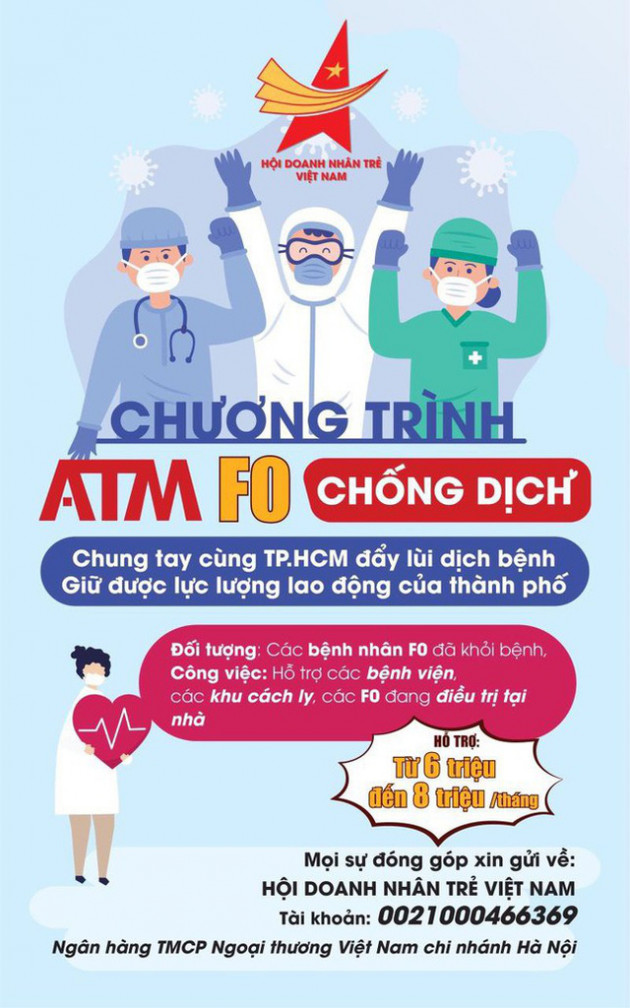  Hội Doanh nhân trẻ Việt Nam khởi động gây quỹ Chương trình ATM F0 - Ảnh 1.