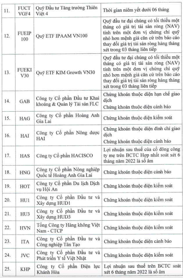 HoSE cắt margin với 62 mã chứng khoán trong quý 4/2022, bao gồm FLC, HAG, HVN, LHG, TGG, TDH, ITA,... - Ảnh 2.