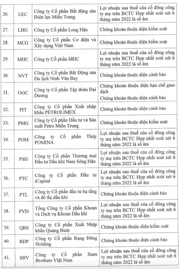 HoSE cắt margin với 62 mã chứng khoán trong quý 4/2022, bao gồm FLC, HAG, HVN, LHG, TGG, TDH, ITA,... - Ảnh 3.