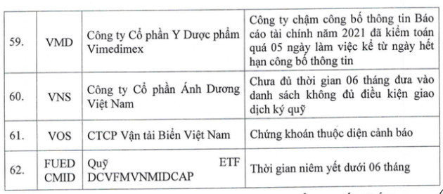 HoSE cắt margin với 62 mã chứng khoán trong quý 4/2022, bao gồm FLC, HAG, HVN, LHG, TGG, TDH, ITA,... - Ảnh 5.