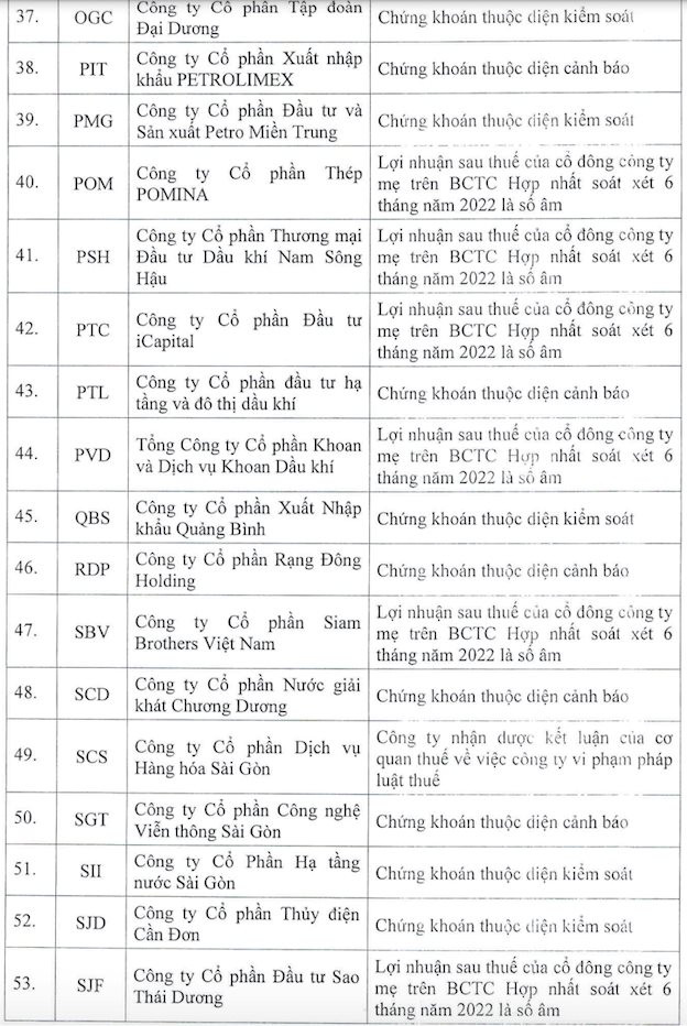 HoSE công bố 65 mã chứng khoán bị cắt margin trong quý 1/2023 - Ảnh 4.