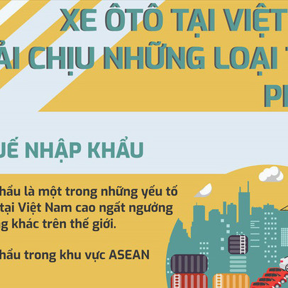 Infographic: Ôtô tại Việt Nam phải gánh những loại thuế phí gì?