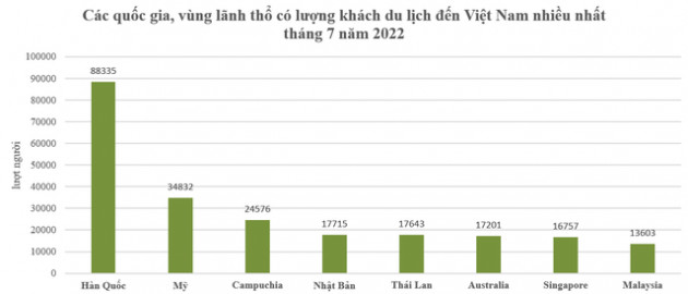 Khách quốc tế đến Việt Nam 7 tháng đầu năm tăng 10 lần so với cùng kỳ, dòng khách từ đâu đổ về nhiều nhất? - Ảnh 1.