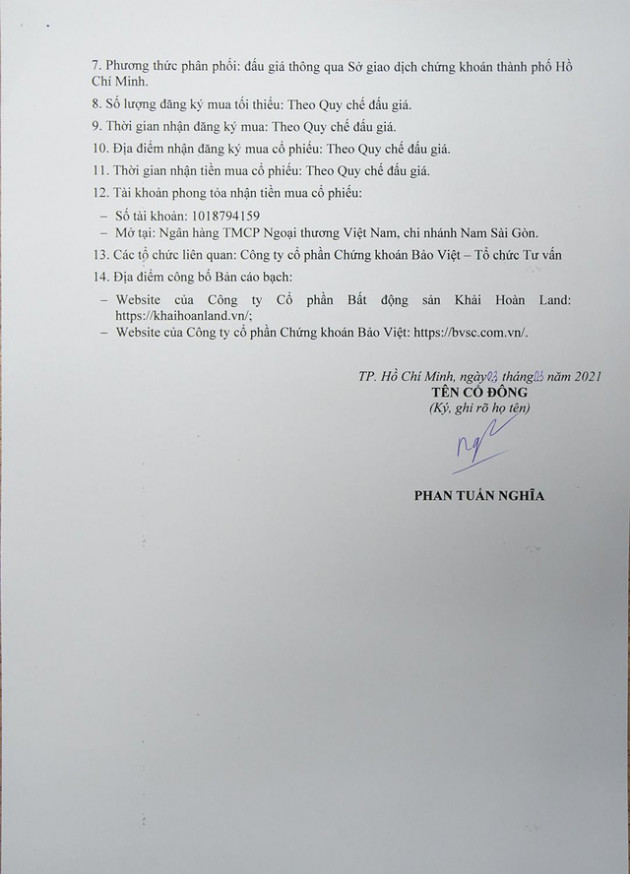 Khải Hoàn Land thông báo chào bán cổ phiếu ra công chúng - Ảnh 2.