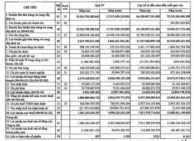 Khí Việt Nam (GAS): Quý 4 lãi 1.681 tỷ đồng giảm 46% so với cùng kỳ - Ảnh 1.