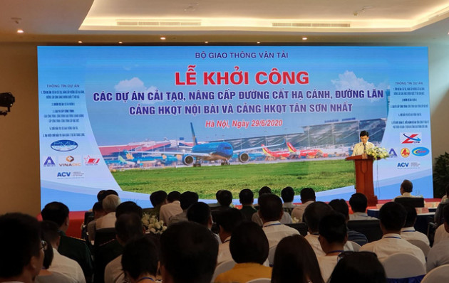 Khởi công dự án nâng cấp đường cất hạ cánh 2 sân bay Nội Bài và Tân Sơn Nhất