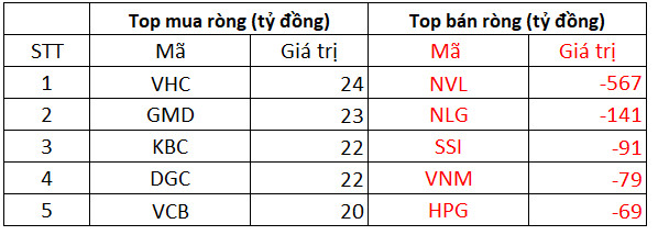 Khối ngoại có phiên thứ 2 liên tiếp bán ròng nghìn tỷ trên toàn thị trường, tâm điểm bán ròng NVL - Ảnh 1.