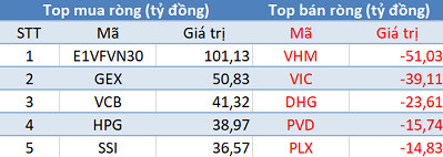 Khối ngoại mua ròng phiên thứ 6 liên tiếp trên HoSE, tập trung “gom” E1VFVN30 - Ảnh 1.