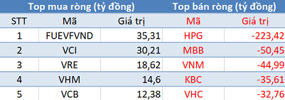 Khối ngoại tiếp tục bán ròng gần 270 tỷ đồng, tập trung bán HPG trong phiên 30/12 - Ảnh 1.