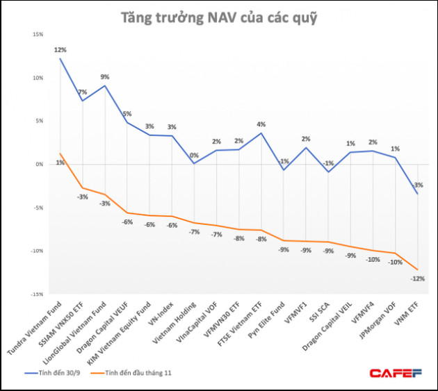 Không chỉ nhà đầu tư nhỏ lẻ, hầu hết các quỹ hàng đầu trên TTCK Việt Nam cũng “sấp mặt” trong 10 tháng đầu năm - Ảnh 2.