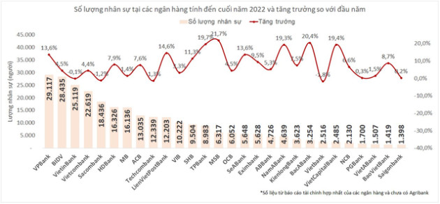 Không tính Agribank, đâu là ngân hàng đang có nhiều cán bộ nhân viên nhất hiện nay? - Ảnh 2.