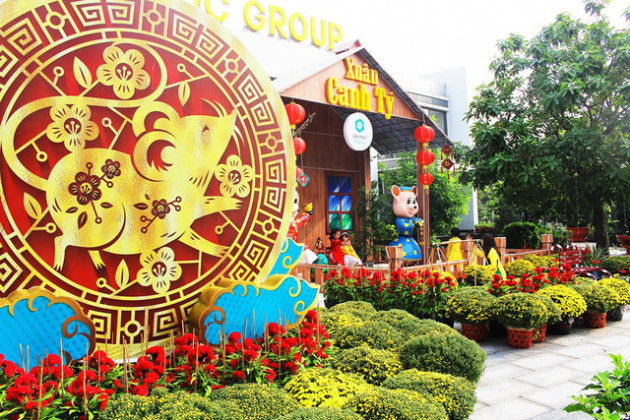 Khu đô thị, chung cư rộn ràng tràn ngập sắc xuân đón Tết Canh Tý - Ảnh 8.