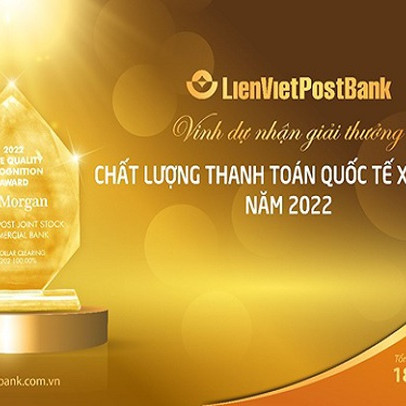 Lienvietpostbank vinh dự nhận giải thưởng thanh toán quốc tế do JPMorgan Chase trao tặng