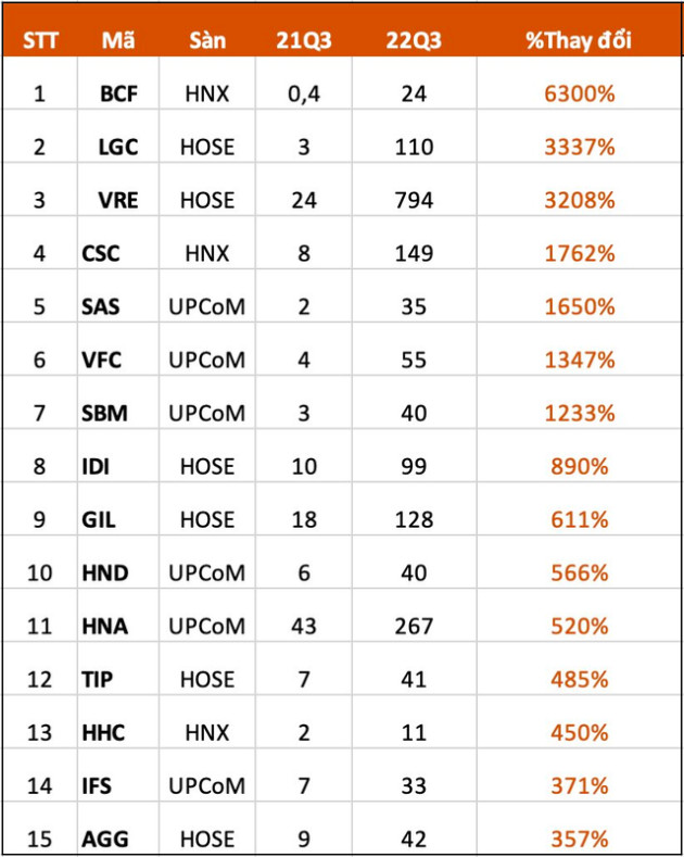 Lộ diện những doanh nghiệp lợi nhuận tăng trưởng mạnh nhất trong quý 3/2022 - Ảnh 2.