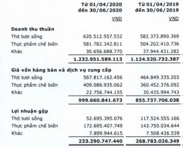 Lợi nhuận mảng thịt tươi sống sụt giảm mạnh, lãi quý 2 của Vissan chỉ bằng 2/3 cùng kỳ - Ảnh 1.