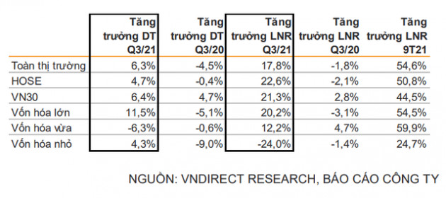 Lợi nhuận quý 3 các doanh nghiệp niêm yết tăng trưởng 17,8% bất chấp dịch bệnh, riêng nhóm VN30 vượt trội với mức tăng 21,3%, biên lãi gộp lên cao nhất 5 năm - Ảnh 1.