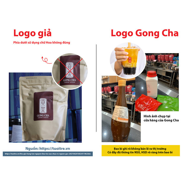 "Ma trận" nguyên liệu trà sữa Gong Cha giả trên Shopee, giá siêu rẻ với lời rao bán 1 lời 10