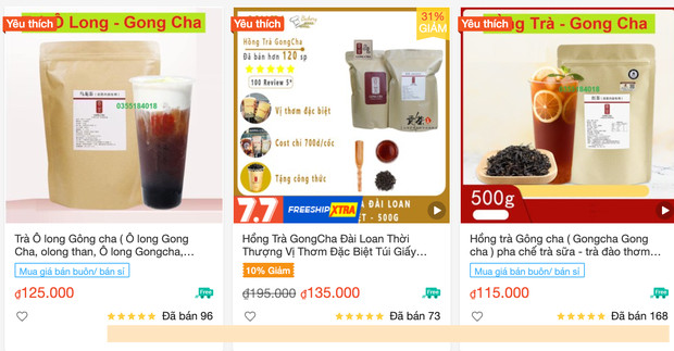 Ma trận nguyên liệu trà sữa Gong Cha giả trên Shopee, giá siêu rẻ với lời rao bán 1 lời 10 - Ảnh 2.