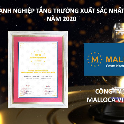 Malloca vào Top 50 doanh nghiệp tăng trưởng xuất sắc nhất Việt Nam năm 2020
