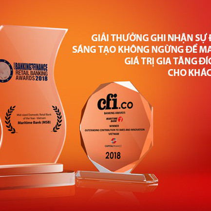Maritime Bank liên tiếp nhận 2 giải thưởng uy tín quốc tế