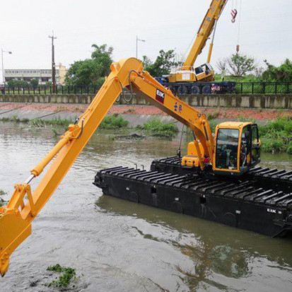 Máy xúc đào lội nước EIK - Phương án thi công nạo vét mới