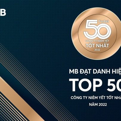 MB nằm trong Top 50 công ty niêm yết tốt nhất Việt Nam 2022 của Forbes