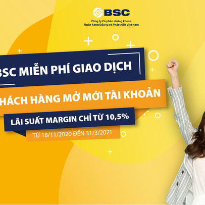 Miễn phí giao dịch chứng khoán tại BSC