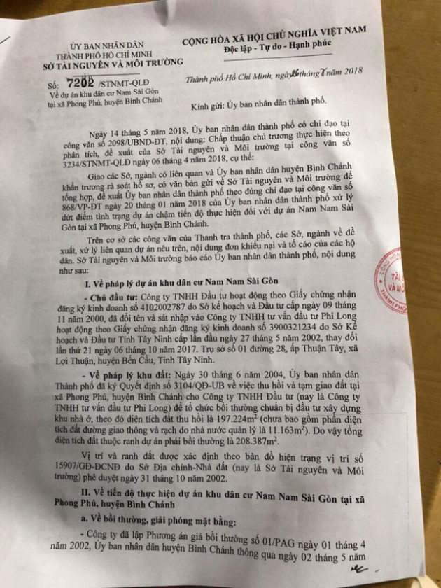 Một dự án BĐS ở khu Nam Sài Gòn 14 năm chưa thực hiện, chủ đầu tư bị tố có hành vi lừa đảo - Ảnh 1.