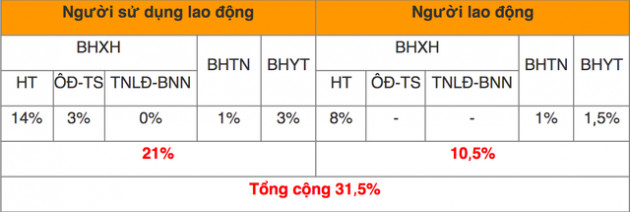 Mức đóng BHXH bắt buộc, BHTN, BHYT mới nhất đối với người lao động