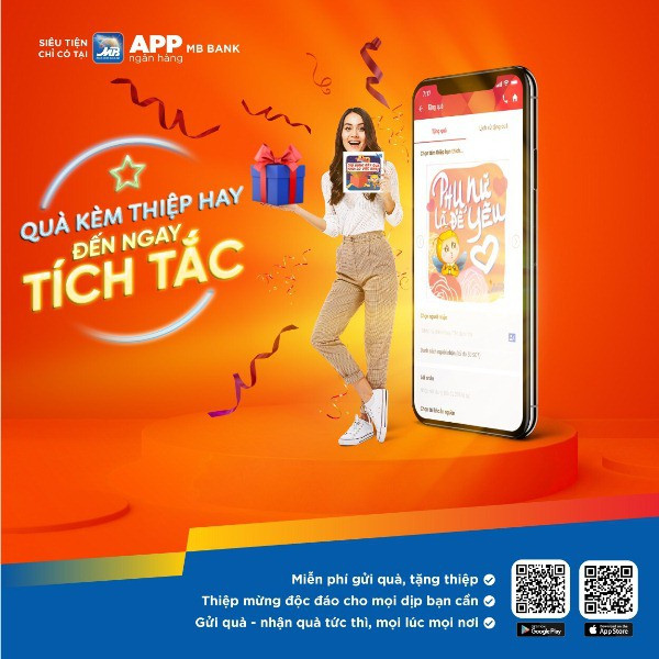 Mùng 8/3 không lo tặng quà với App Ngân Hàng MBBank - Ảnh 1.