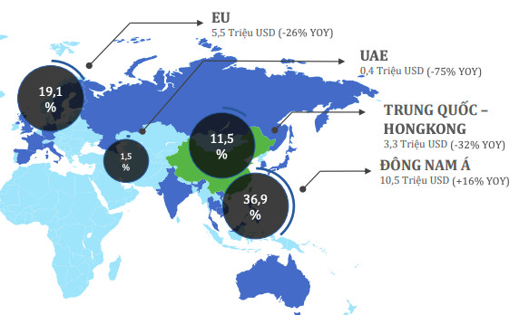 Navico (ANV): Xuất khẩu 4 tháng đầu năm giảm 20% do Covid-19, tỷ trọng xuất sang Trung Quốc đã giảm mạnh về chỉ còn 11,5% - Ảnh 3.