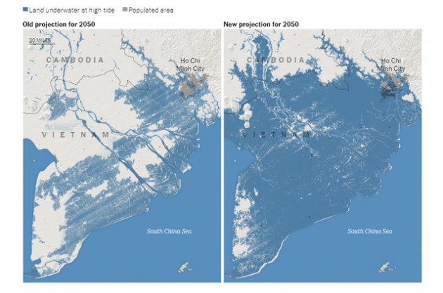 New York Times: Đến năm 2050, miền Nam Việt Nam có nguy cơ chìm trong biển nước vì biến đổi khí hậu - Ảnh 1.