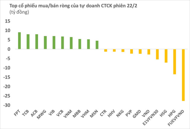 Ngược chiều khối ngoại, tự doanh CTCK mua ròng trong phiên thị trường giảm mạnh - Ảnh 1.