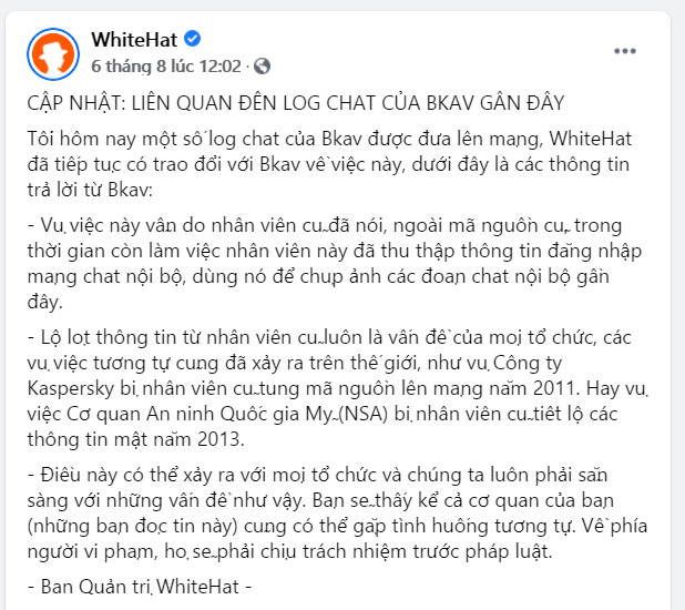  “Người cũ” tung tin nhắn nghi của ông Nguyễn Tử Quảng: Nỗi đau muôn thuở, điểm yếu lớn nhất của Bkav là gì? - Ảnh 2.