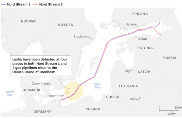 Nguy cơ khó lường từ các vết rò rỉ của đường ống Nord Stream