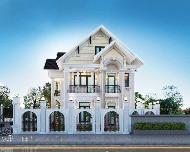 Nhà phố tân cổ điển 2 tầng sang trọng, trang nhã - Ảnh 1.