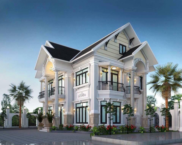 Nhà phố tân cổ điển 2 tầng sang trọng, trang nhã - Ảnh 2.