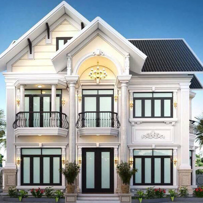 Nhà phố tân cổ điển 2 tầng sang trọng, trang nhã