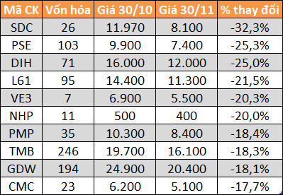 Nhiều cổ phiếu tăng trên 50% trong tháng 11 - Ảnh 6.